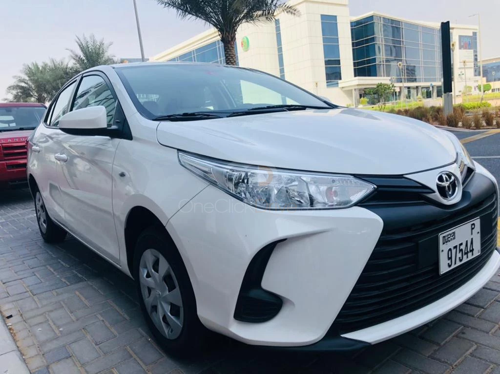 White Toyota Yaris 2021 for rent in Dubai 4